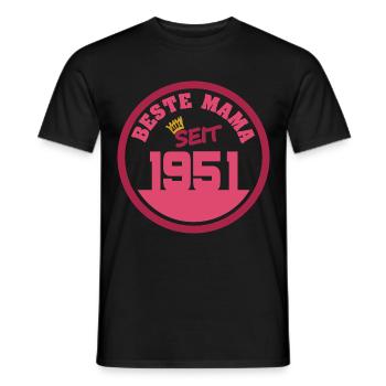 Jahr 1951 - Männer T-Shirt - Schwarz - Vorne - AI Model Male 178 light (178cm)