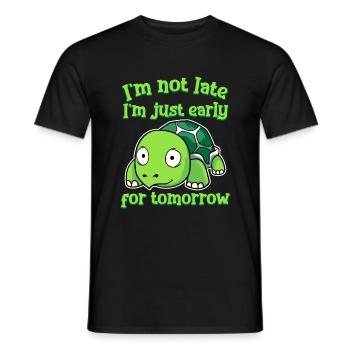Slow Not On Time Reptile Shell Turtle T-shirt - Männer T-Shirt - Schwarz - Vorne - AI Model Male 178 light (178cm)