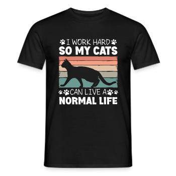 Cats Cat Eyes Wildcat - Men's T-Shirt - black - Front - AI Model Male 178 light (178cm)