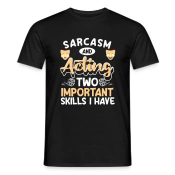 actor theatre fan comedy opera - Men's T-Shirt - black - Front - AI Model Male 178 light (178cm)