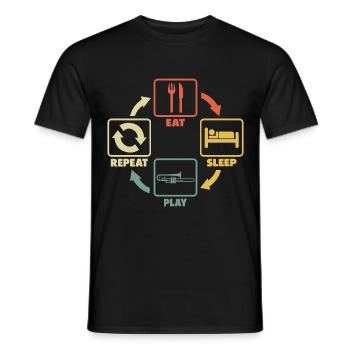 Trombone Player Sayings Funny Funny with Saying - Men's T-Shirt - black - Front - AI Model Male 178 light (178cm)