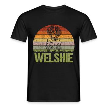 Welsh Springer Spaniel Vintage Retro - T-shirt homme - noir - Devant - AI Model Male 178 light (178cm)
