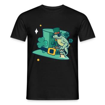 Hut Frosch Glücksbringer Quark Amphibien Geschenk - Männer T-Shirt - Schwarz - Vorne - AI Model Male 178 light (178cm)