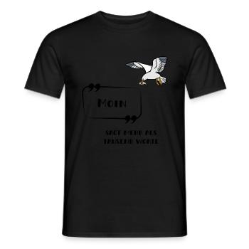 Moin sagt mehr als tausend Worte Möwe norddeutsch - Männer T-Shirt - Schwarz - Vorne - AI Model Male 178 light (178cm)