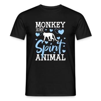 Monkey Animals Wilderness - Men's T-Shirt - black - Front - AI Model Male 178 light (178cm)