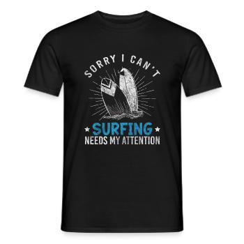 Sports nautiques Planche de surf - T-shirt homme - noir - Devant - AI Model Male 178 light (178cm)