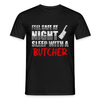 Boucher boucher boucher profession - T-shirt homme - noir - Devant - AI Model Male 178 light (178cm)