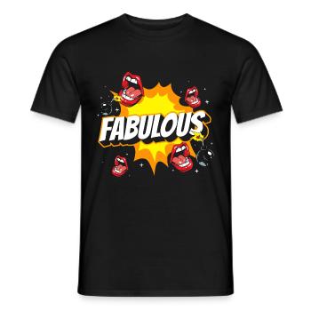 Style bande dessinée style bulle de discours Pow! - T-shirt homme - noir - Devant - AI Model Male 178 light (178cm)