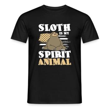 Paresseux traînant des paresseux mignons - T-shirt homme - noir - Devant - AI Model Male 178 light (178cm)