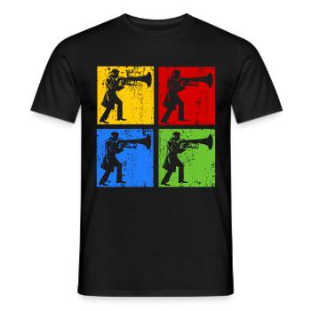 Euphonium Player Euphonist Dad Vintage Pop Art - Men's T-Shirt - black - Front - AI Model Male 178 light (178cm)