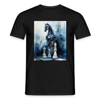 Blue Chess Knight Came to Life - Men's T-Shirt - black - Front - AI Model Male 178 light (178cm)