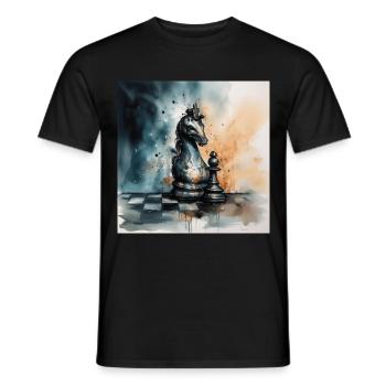 Kunstvoller Schachritter - Männer T-Shirt - Schwarz - Vorne - AI Model Male 178 light (178cm)