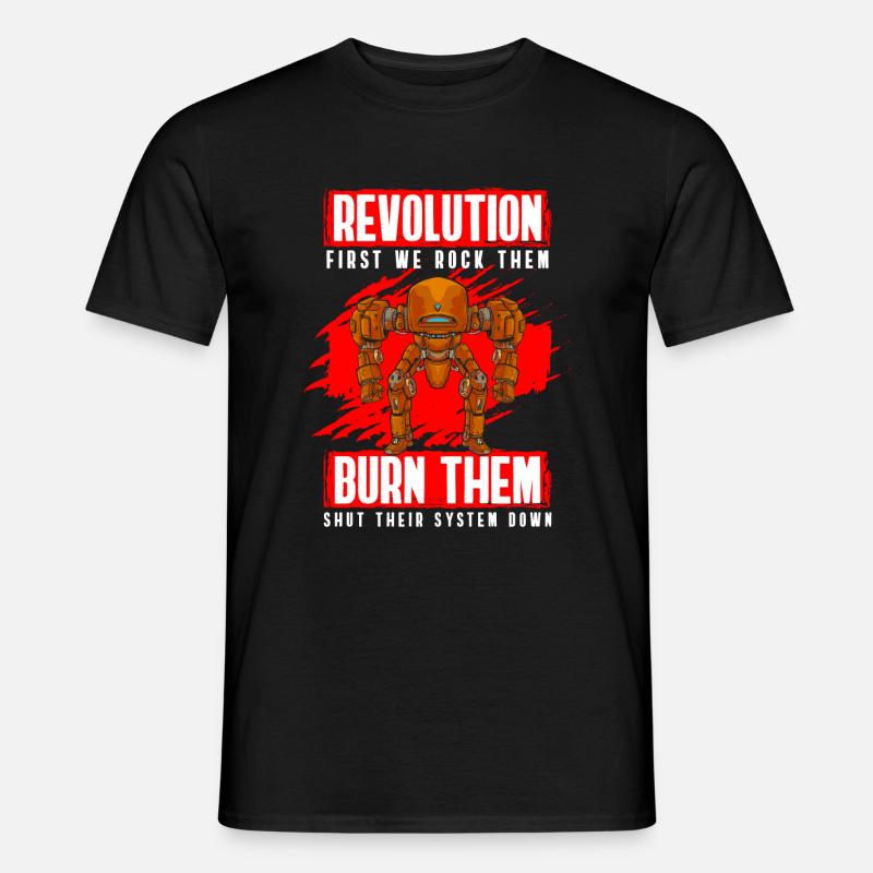 Roboter Retro Kampfroboter - Männer T-Shirt - Schwarz