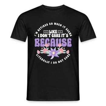 Pension, pensionné, grand-mère, retraite - T-shirt homme - noir - Devant - AI Model Male 178 light (178cm)