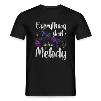 Music, Passion, Singing, Singing - Men's T-Shirt - black - Front - AI Model Male 178 light (178cm)