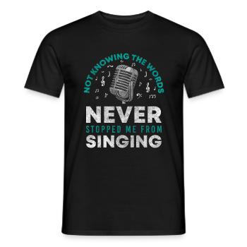 Microphone vocal de loisir musical - T-shirt homme - noir - Devant - AI Model Male 178 light (178cm)