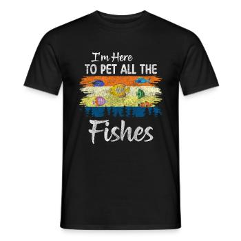 Aquarium, pets, sea creatures - Men's T-Shirt - black - Front - AI Model Male 178 light (178cm)