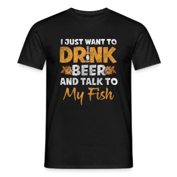 Fish Aquarists Pet Breeding - Men's T-Shirt - black - Front - AI Model Male 178 light (178cm)