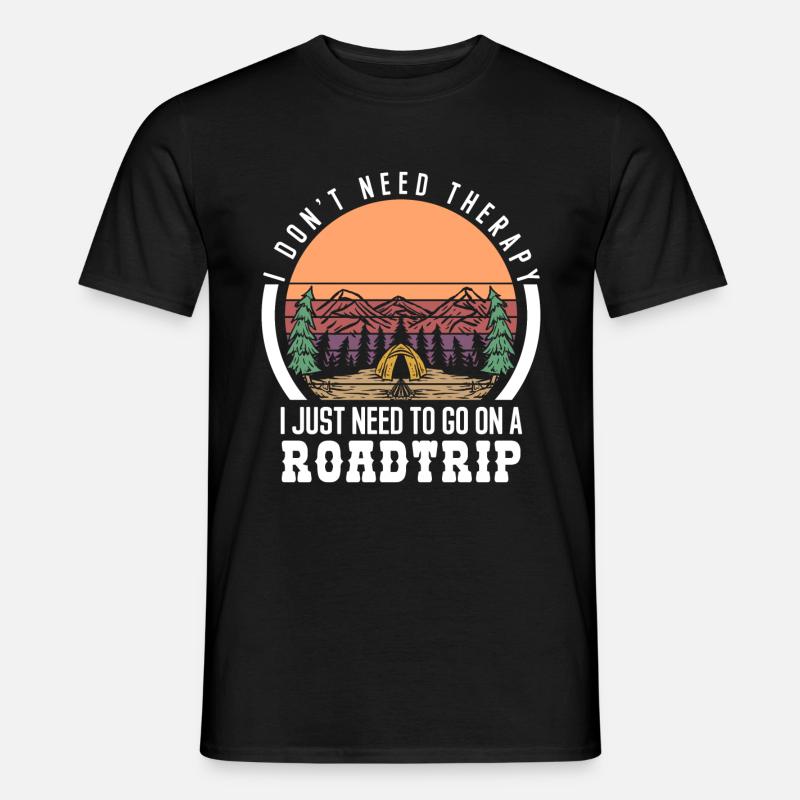 Roadtrip Camping - Männer T-Shirt - Schwarz