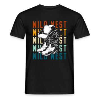 Western Wild Wilderness Rodeo - Men's T-Shirt - black - Front - AI Model Male 178 light (178cm)