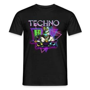 Techno Techno Musik Party Energie - Männer T-Shirt - Schwarz - Vorne - AI Model Male 178 light (178cm)