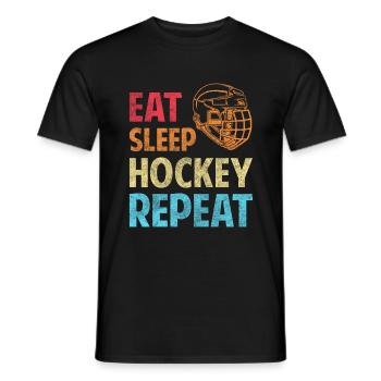 Sports Ice Hockey Stick Ice Goalkeeper - Men's T-Shirt - black - Front - AI Model Male 178 light (178cm)