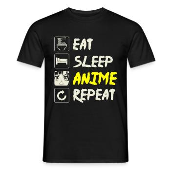 Anime Waifu - Men's T-Shirt - black - Front - AI Model Male 178 light (178cm)