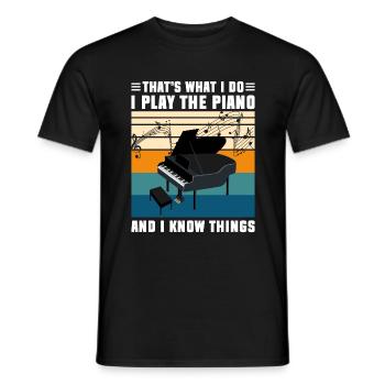 Piano Grand Piano Music School - Men's T-Shirt - black - Front - AI Model Male 178 light (178cm)