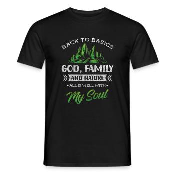 Wald Berg Umweltschutz - Männer T-Shirt - Schwarz - Vorne - AI Model Male 178 light (178cm)