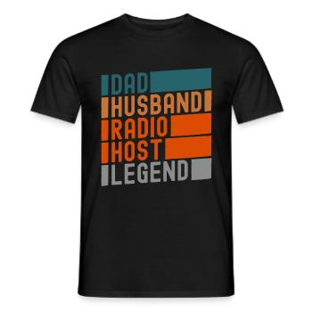 Podcast Podcaster Microphone Cassette - Men's T-Shirt - black - Front - AI Model Male 178 light (178cm)