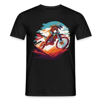 Motocross Offroad Biker Dirt Bike Racing Freestyle - Männer T-Shirt - Schwarz - Vorne - AI Model Male 178 light (178cm)