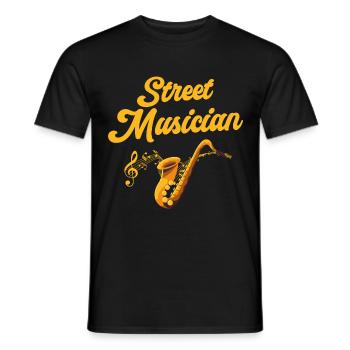 Musiker Instrument Stadtmusikant Entertainer - Männer T-Shirt - Schwarz - Vorne - AI Model Male 178 light (178cm)
