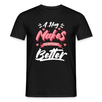 Schmusen Teddybär Süß Romantisch - Männer T-Shirt - Schwarz - Vorne - AI Model Male 178 light (178cm)
