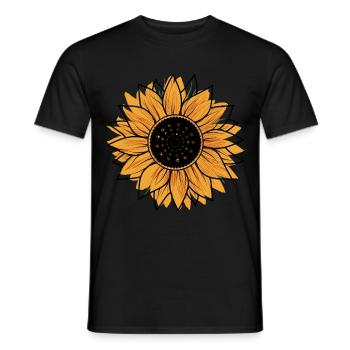 Fleur d’été de tournesol - T-shirt homme - noir - Devant - AI Model Male 178 light (178cm)