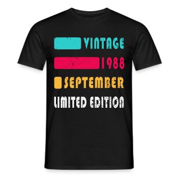 september 1988 anniversary september 1988 september - Men's T-Shirt - black - Front - AI Model Male 178 light (178cm)