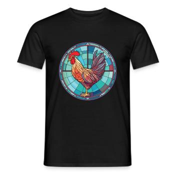 Huhn Bunte Aquarell-Tierillustration - Männer T-Shirt - Schwarz - Vorne - AI Model Male 178 light (178cm)