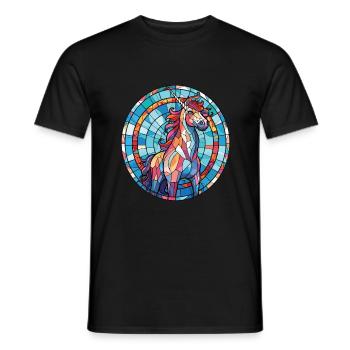 Einhorn-Bunte Aquarell-Tierillustration - Männer T-Shirt - Schwarz - Vorne - AI Model Male 178 light (178cm)