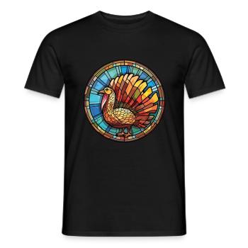 Gobbler Bunte Aquarell-Tierillustration - Männer T-Shirt - Schwarz - Vorne - AI Model Male 178 light (178cm)