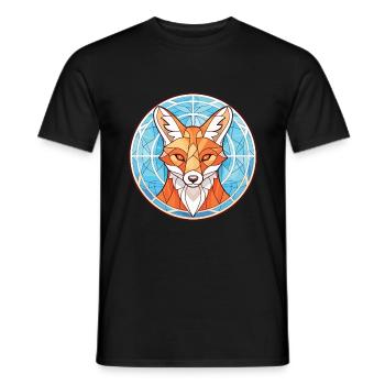 Fuchs Buntes Aquarell Tier Haustier Illustration - Männer T-Shirt - Schwarz - Vorne - AI Model Male 178 light (178cm)