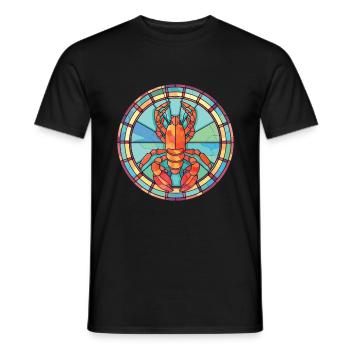 Homard Aquarelle colorée Illustration d’animaux - T-shirt homme - noir - Devant - AI Model Male 178 light (178cm)