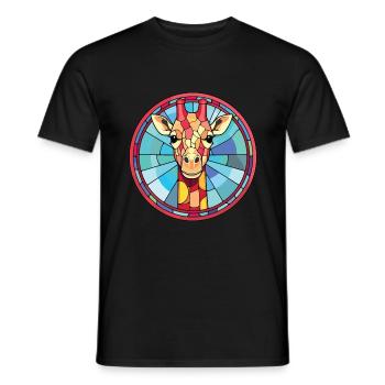 Giraffe Bunte Aquarell-Tierillustration - Männer T-Shirt - Schwarz - Vorne - AI Model Male 178 light (178cm)