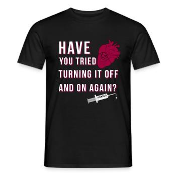 myocardial infarction open heart adenosine - Men's T-Shirt - black - Front - AI Model Male 178 light (178cm)