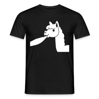 Funny Alpaca Silhouette Cheeky Fun Alpacas - Men's T-Shirt - black - Front - AI Model Male 178 light (178cm)