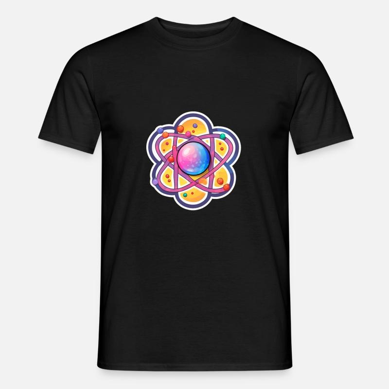 Atom Physik Nerd Atommodell - Männer T-Shirt - Schwarz