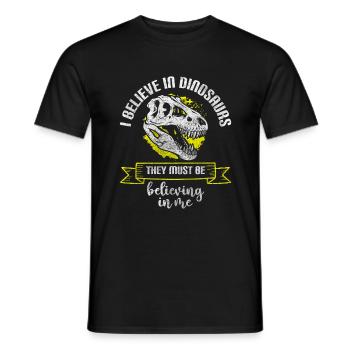 Dinosaurs Fossil Triceratops Cretaceous - Men's T-Shirt - black - Front - AI Model Male 178 light (178cm)