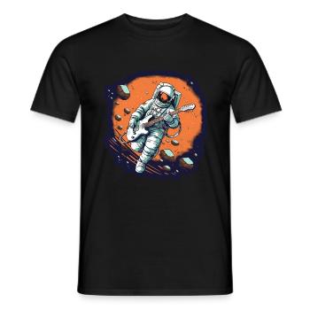 Astronaut mit Gitarre Weltraum Gitarrist - Männer T-Shirt - Schwarz - Vorne - AI Model Male 178 light (178cm)