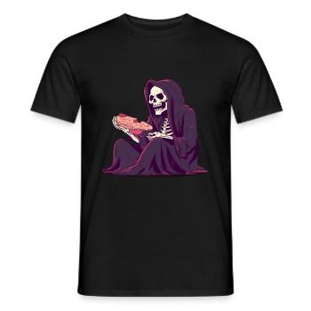 La pizza, c’est la vie - Grim Reaper Pizza - T-shirt homme - noir - Devant - AI Model Male 178 light (178cm)
