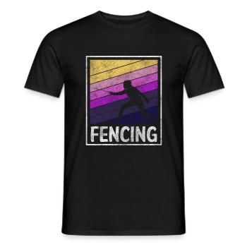 Fencing Sport fencing tradition - Men's T-Shirt - black - Front - AI Model Male 178 light (178cm)