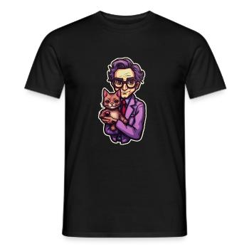 Schrödinger et son chat - T-shirt homme - noir - Devant - AI Model Male 178 light (178cm)