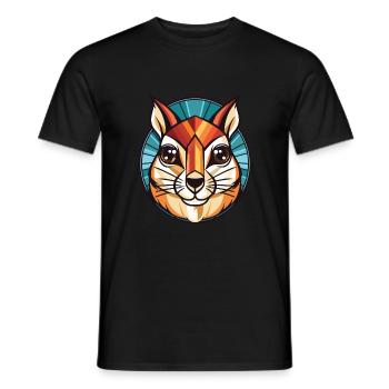 Chipmunk Colorful Watercolor Animal Illustration - Men's T-Shirt - black - Front - AI Model Male 178 light (178cm)